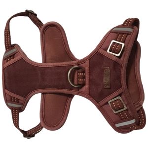 🌺Reddy Burgundy Canvas Leather Dog Harness, Medium -